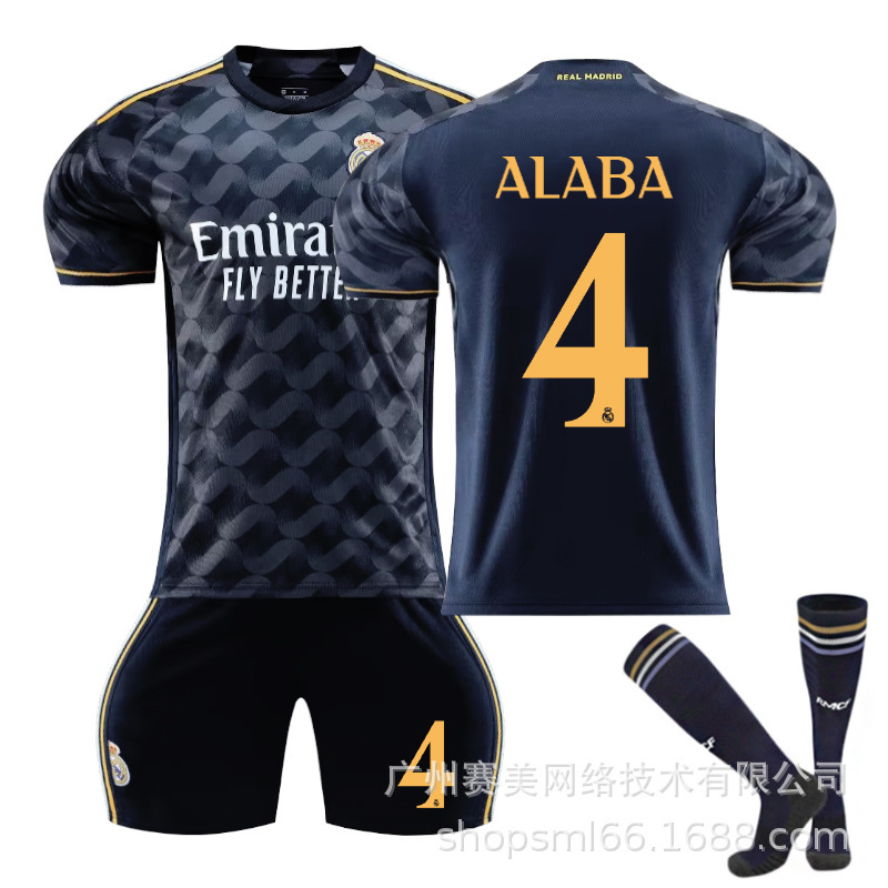 2324 Real Madrid fuera de zafiro azul Jersey N ° 10 Modrich 7 Winnie Croc 5 Bellingham fútbol uniforme traje