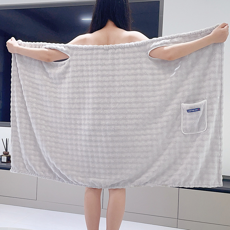 クラスAの新しいバブルベルベットの多用途スカート、ウェアラブルバスタオルサスペンダー、女性用バススカート、家庭用大人用吸収性バスローブ|undefined