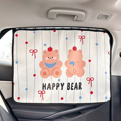 Car curtains Curtains, Car Sunshades, Baby - orbital-curtain-square-red-bow-bear