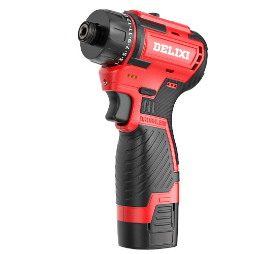 Delixi brushless two-speed screwdriver lithium battery household electric screwdriver small hand electric drill electric screwdriver electric batch wrench