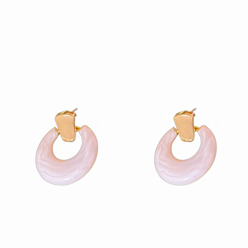Pendientes de aro huecos con forma de gota de aceite y aguja de acero, estilo europeo y americano, versátiles, sencillos, con personalidad, ligeros y de lujo, venta al por mayor del fabricante.