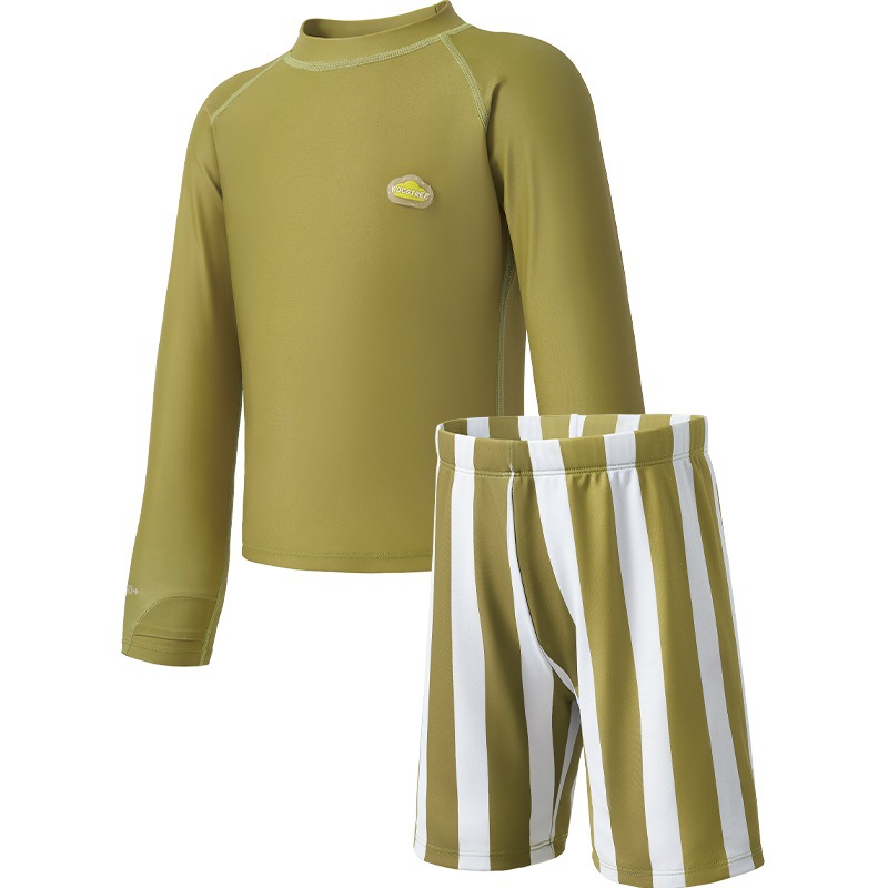 KK Tree Traje de baño para niños, hilo original, protector solar, niño y niña, manga corta dividida, traje de baño de bebé resistente al cloro antibacteriano 2024 nuevo