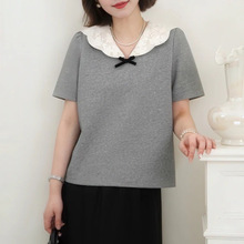 大码女装胖mm夏新款2025设计感时尚宽松显瘦气质高级感短袖T恤女