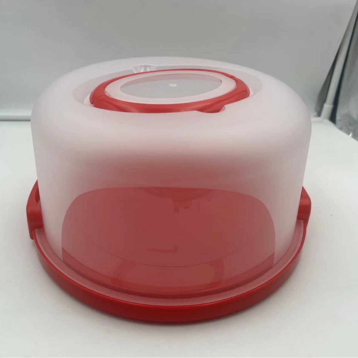 手提便携式塑料生日蛋糕盒 圣诞风格烘焙包装盒 加厚PP打包盒供应