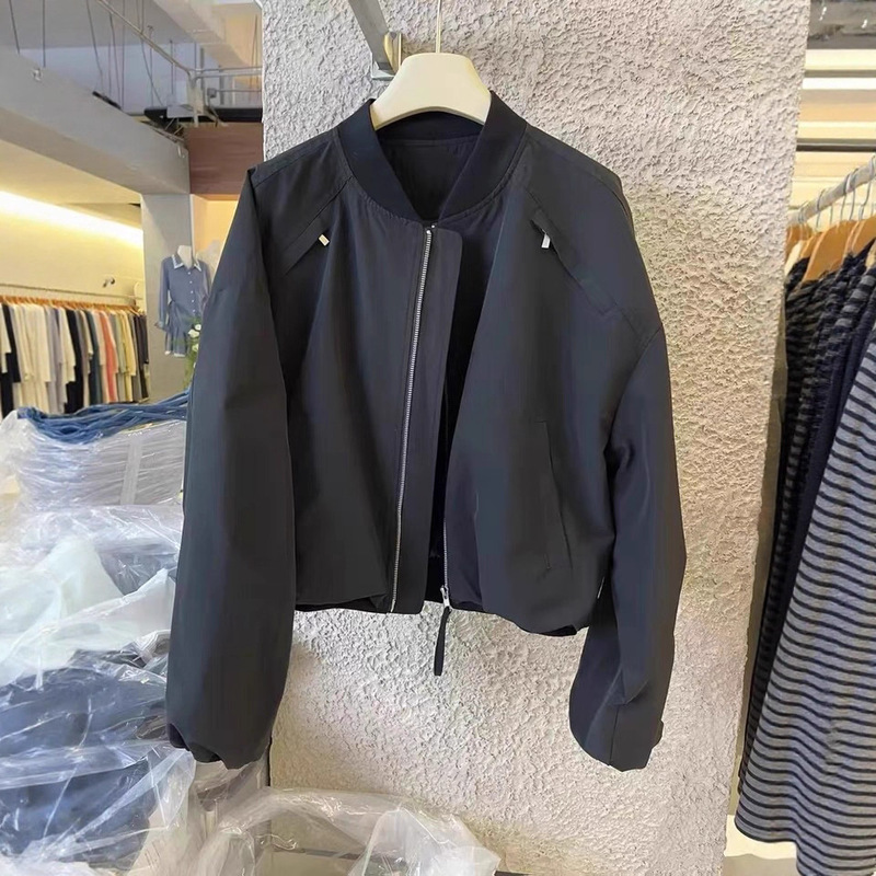 韩系拉链短款棒球服外套女2025秋款新款宽松休闲小个子夹克上衣潮|undefined