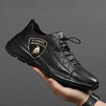 男鞋2022新款夏季透气真皮皮鞋韩版潮流休闲皮包底板鞋运动鞋子男