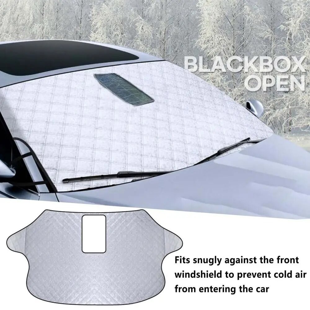 Car Window Snow Shield, Winter Windshield Snow Protection, Thickened Cotton Anti-Freeze Snow Cover, Pe Sunshade for Car Roof
