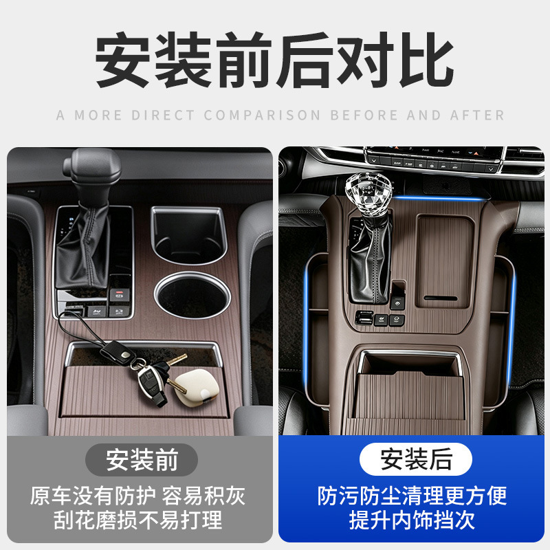 Suitable for 27 Toyota Sienna models: all-inclusive center console anti-slip mat, wireless charging silicone protective pad, interior accessories