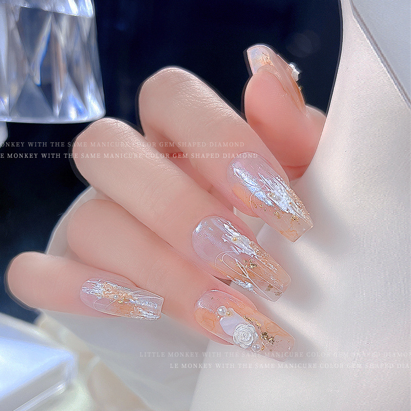Manicura en lata de estilo japonés, pegamento de yeso blanco y negro, 6 colores, granulado esmerilado, temperamento avanzado, fototerapia en relieve 3D
