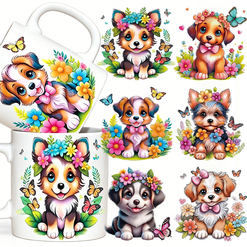 Cross-Border Cartoon Crystal Label Uv Transfer Sticker, Peel-Off Sticker with Text and Images for Water Bottles and Glass, Non-Drying Adhesive Transfer Sticker
