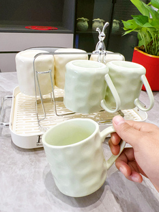 Cream Style High-Looking Water Set New Living Room Household Ceramic Cup Housewarming Tea Cup Cup Tray Factory