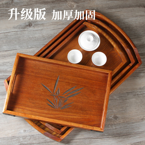 Japanese wooden tray rectangular home hotel living room tea set tea cup portable wooden plate wooden tea tray