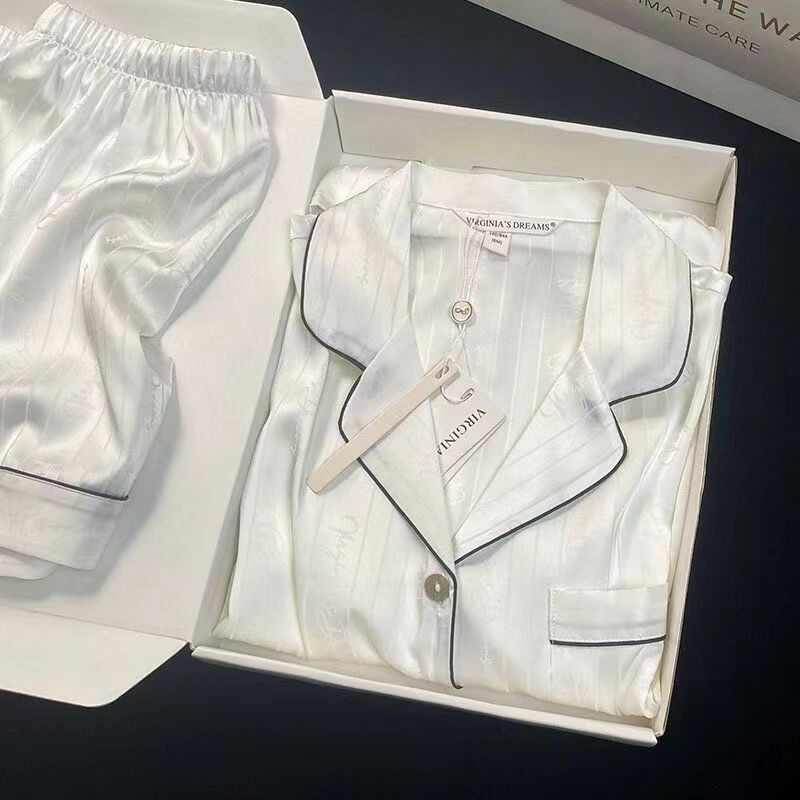 新しいパジャマの女性の夏の氷の薄い半袖ins風の高級感は女性の部屋の服のスーツを着ることができます。|undefined