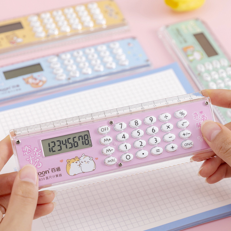 クロスボーダー百通 7839 直線定規電卓学生補助学習コンピュータ小型かわいいクリエイティブ文具賞品|undefined