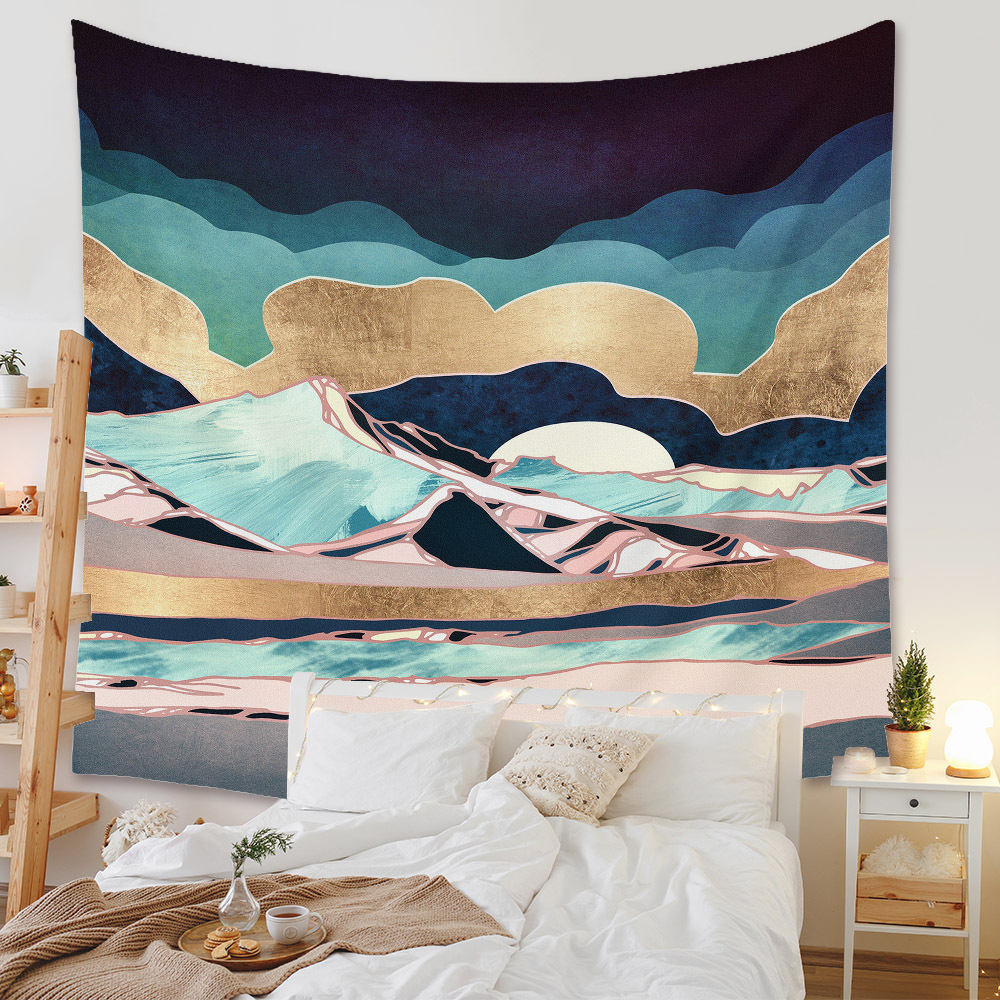 Bohemian Moon Mountain Painting Wall Cloth Decoration Tapestry Wholesale Nihaojewelry display picture 133