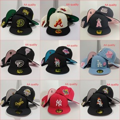 卸売 2025 新しいクロスボーダー外国貿易 MLB 野球帽 AA パターン文字刺繍ファッションサイズフラットつば帽子男性用