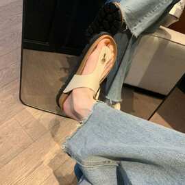 佛罗里达厚底软底人字拖女夹趾宽一字可调节方扣平底勃肯真皮拖鞋