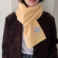 韩系纯色针织围巾女冬25新款韩版百搭高级感学生保暖护颈情侣围脖