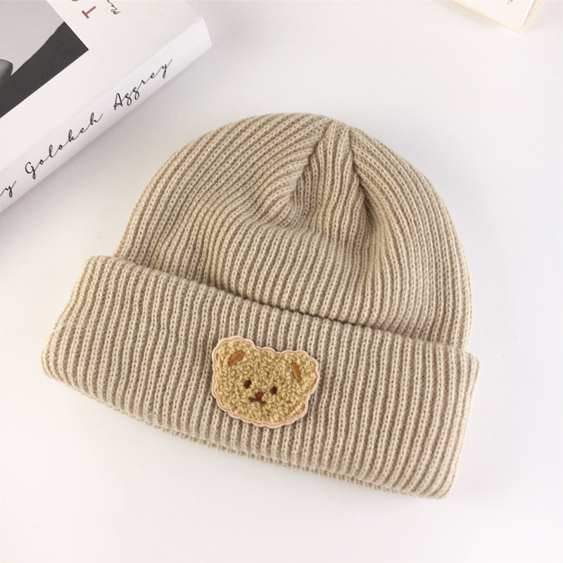 Gebreide beanie muts voor dames met berenoortjes winter warm_voghion.com