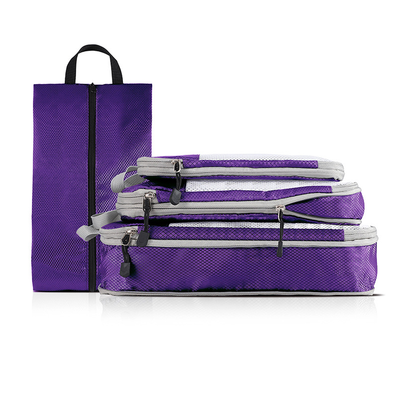 Viaje plegable bolsa de almacenamiento traje de malla visual equipaje trolley caso organizador bolsa