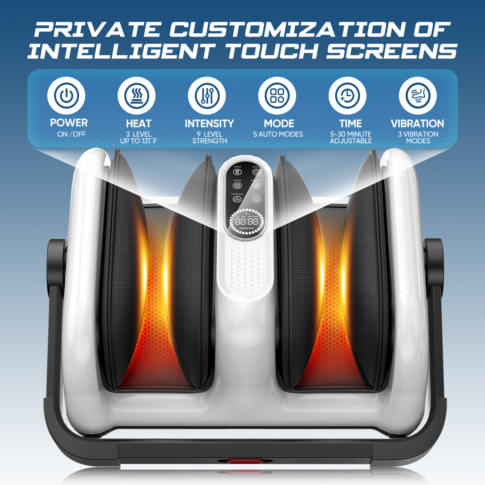 Cross-Border Heated Foot Massage Machine, Foot Remote Control, Calf and Arm Three-Purpose Fully Automatic Thigh Air Bag Foot Massager