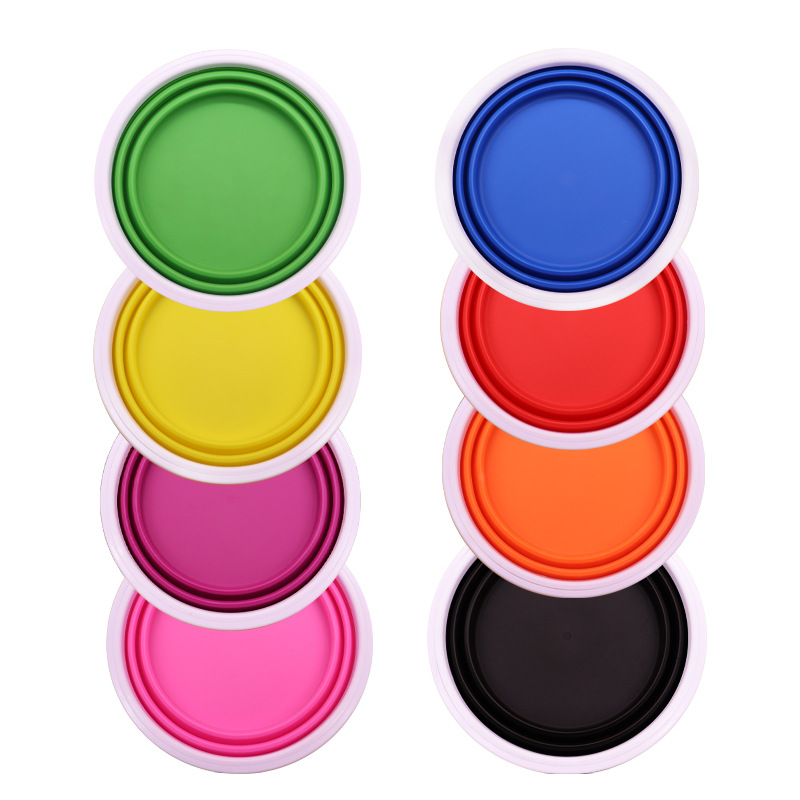 Mascota de silicona plegable tazón de fuente de agua para mascotas perro portátil perro tazón de fuente de agua potable gato tazón de fuente al por mayor