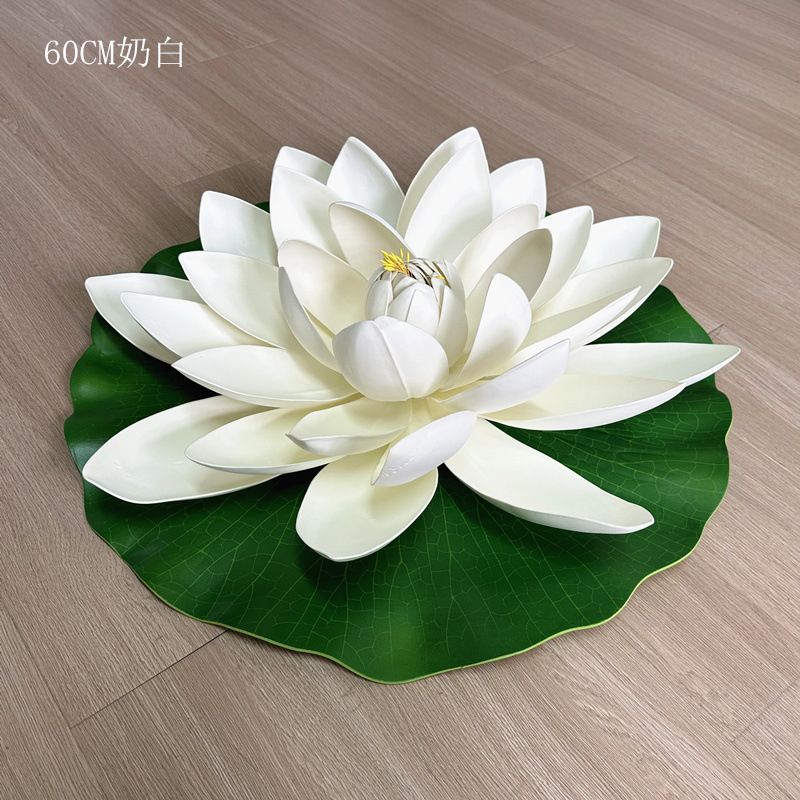 Loto de loto artificial piscina de lirio de agua pecera Buda Salón decorativo flor EVA agua flotante estilo pastoral suministro directo de fábrica