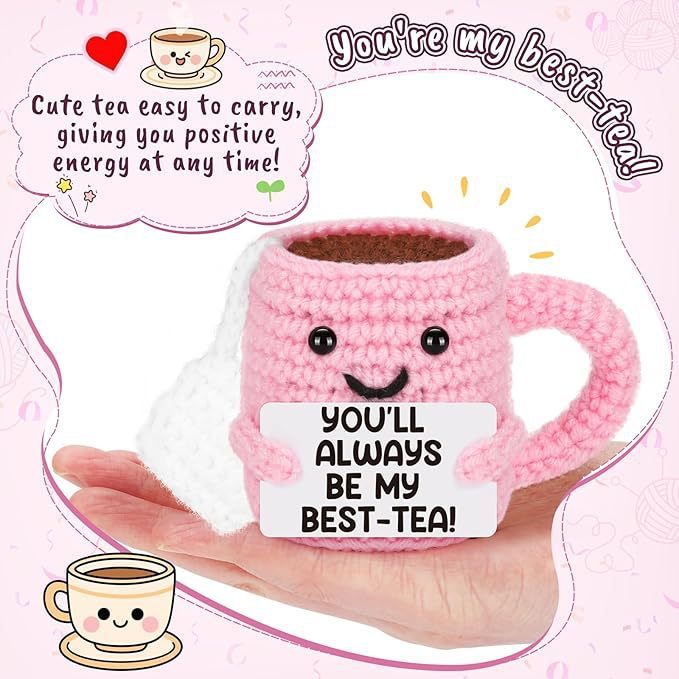 跨境手工钩织啤酒咖啡杯能量可爱Positive Crochet Cup友谊杯茶杯|undefined