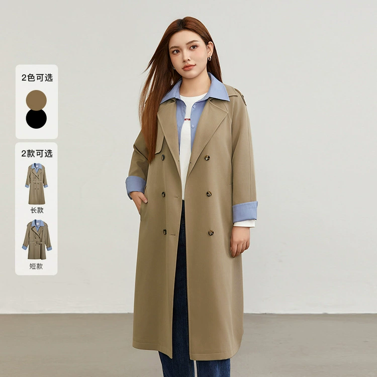 Узкая шоу женская одежда больших размеров, модная рубашка средней длины, искусственная ветровка из двух частей с отстрочкой, толстая mm2024, новинка весны