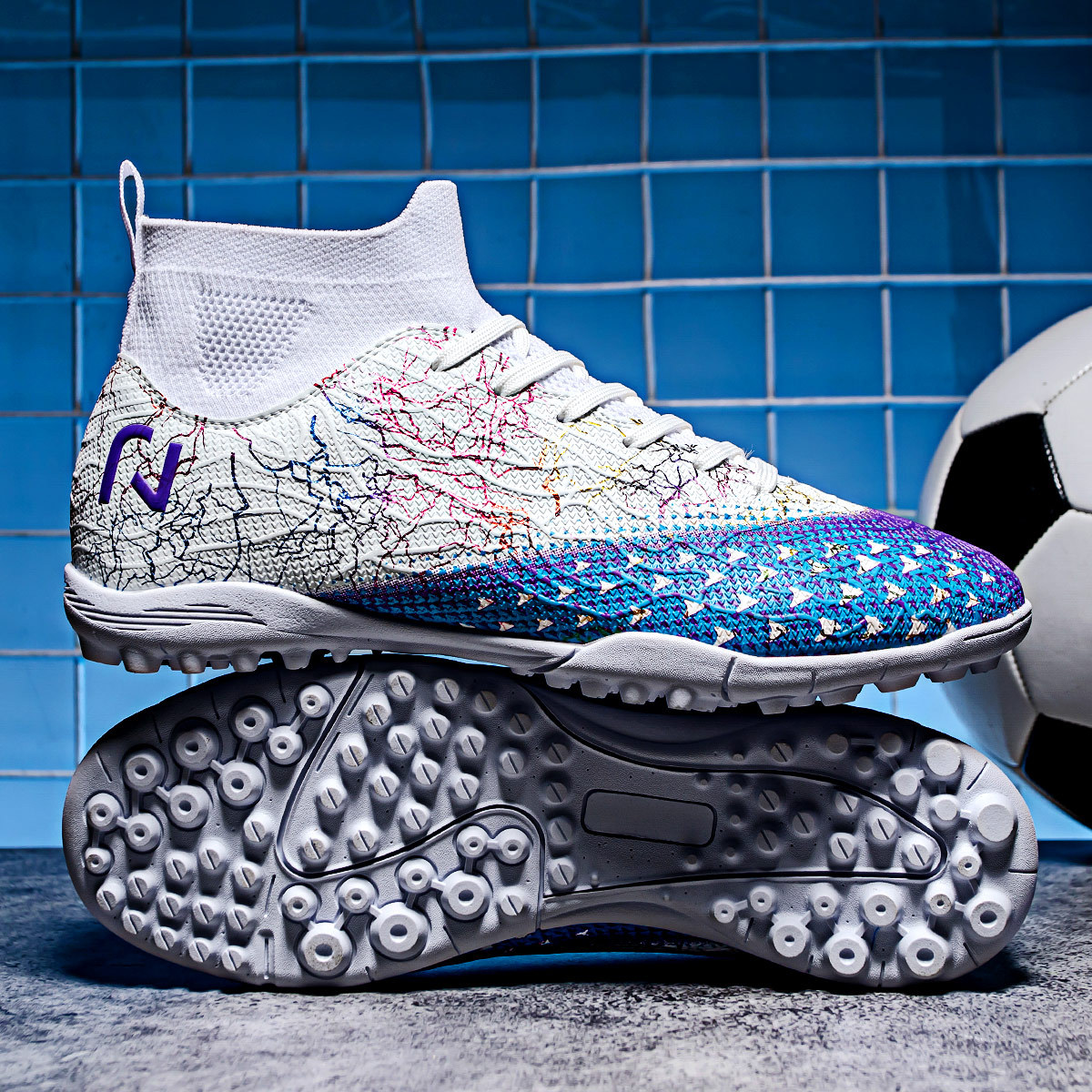 Zapatos de fútbol transfronterizos ag zapatos de clavos largos zapatos de fútbol de la Copa de Europa zapatos de fútbol profesionales para niños adultos tf zapatos de fútbol de clavos