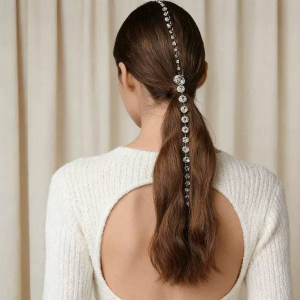 Cross-Border Fashion Design New Product Long Tassel Headpiece Head Chain Internet Celebrity Trendy Hair Accessory Ponytail Hair Chain