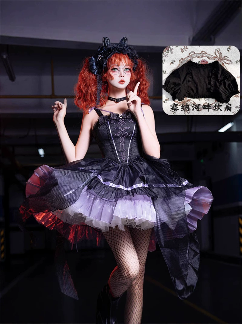 Жилет, стиль Lolita, облегающий, с вышивкой, Lolita Jsk