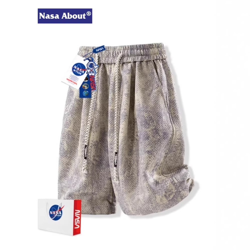Nasa about American-Style Tie-Dye Casual Shorts for Men, Summer Loose-Fitting Sports Breathable Ice-Feel Five-Point Shorts