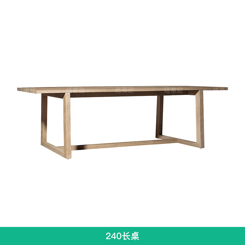 Teca al aire libre mesa y silla terraza al aire libre jardín apenado mesa de madera maciza y silla Villa patio antiséptico madera mesa de comedor y silla