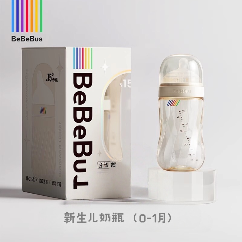BeBeBus铂晶钻光奶瓶ppsu奶嘴重力球手柄吸管保温杯彩虹学饮鸭嘴|undefined
