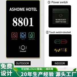酒店指示牌;铭牌;指纹锁