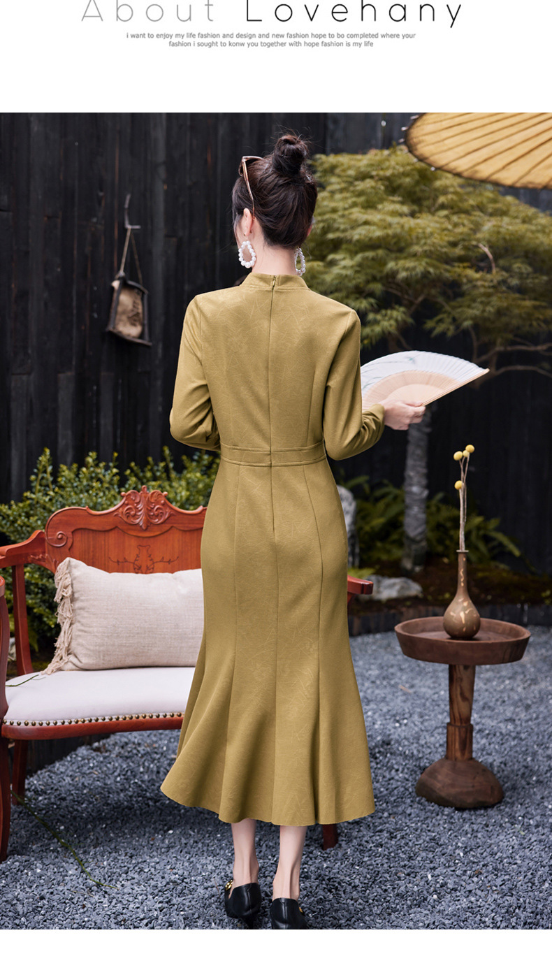 C9749 1590K VÁY ĐẦM LIỀN THÂN NỮ HANTDC DÁNG ÔM BODY GỢI CẢM SEXY MÙA XUÂN THU ĐÔNG KIỂU ĐUÔI CÁ THỜI TRANG NỮ G04 SẢN PHẨM MỚI
