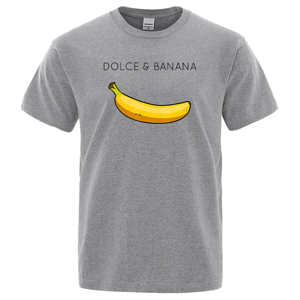 Печатная футболка с принтом Dolce & Banana для мужчин, круглый вырез, дышащая