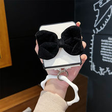 适用华为pocket2奢华皮质手机壳蝴蝶结pocketS手提环p50通用全包