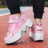 Bright Pink High Quality DF03 Leather Covered Four Wheels Collapsible Pink◁Ending soon