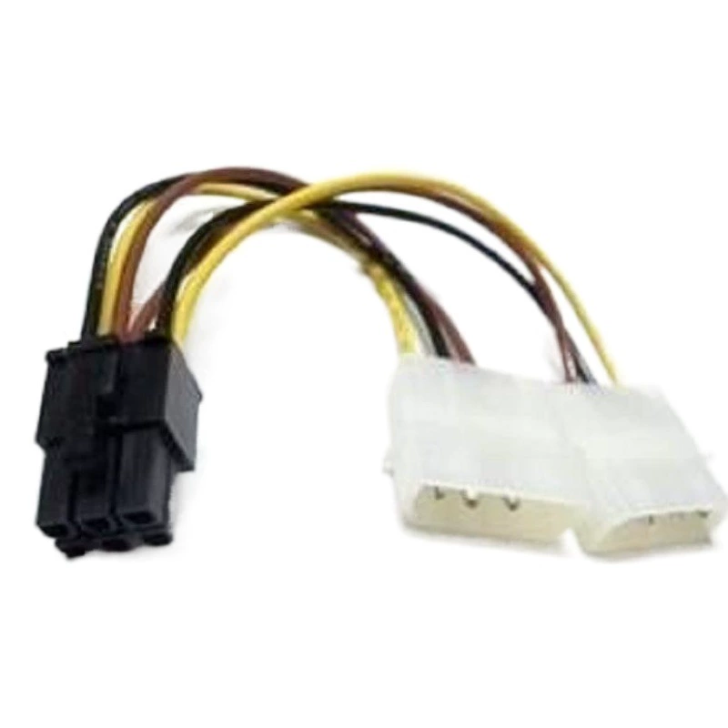 Фабрика оптовой компьютерной видеокарты шнур питания большой двойной 4p до 6P Источник питания одна половина линии шнура питания 4p до 6p