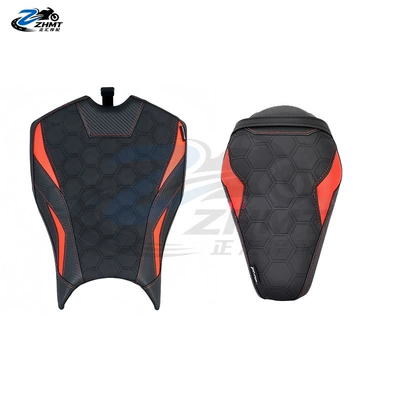new model shock-absorbing breathable seat cover | Motorcycle cushion - front-rear-seat-cushions-honeycomb-design-red-original-seat-height