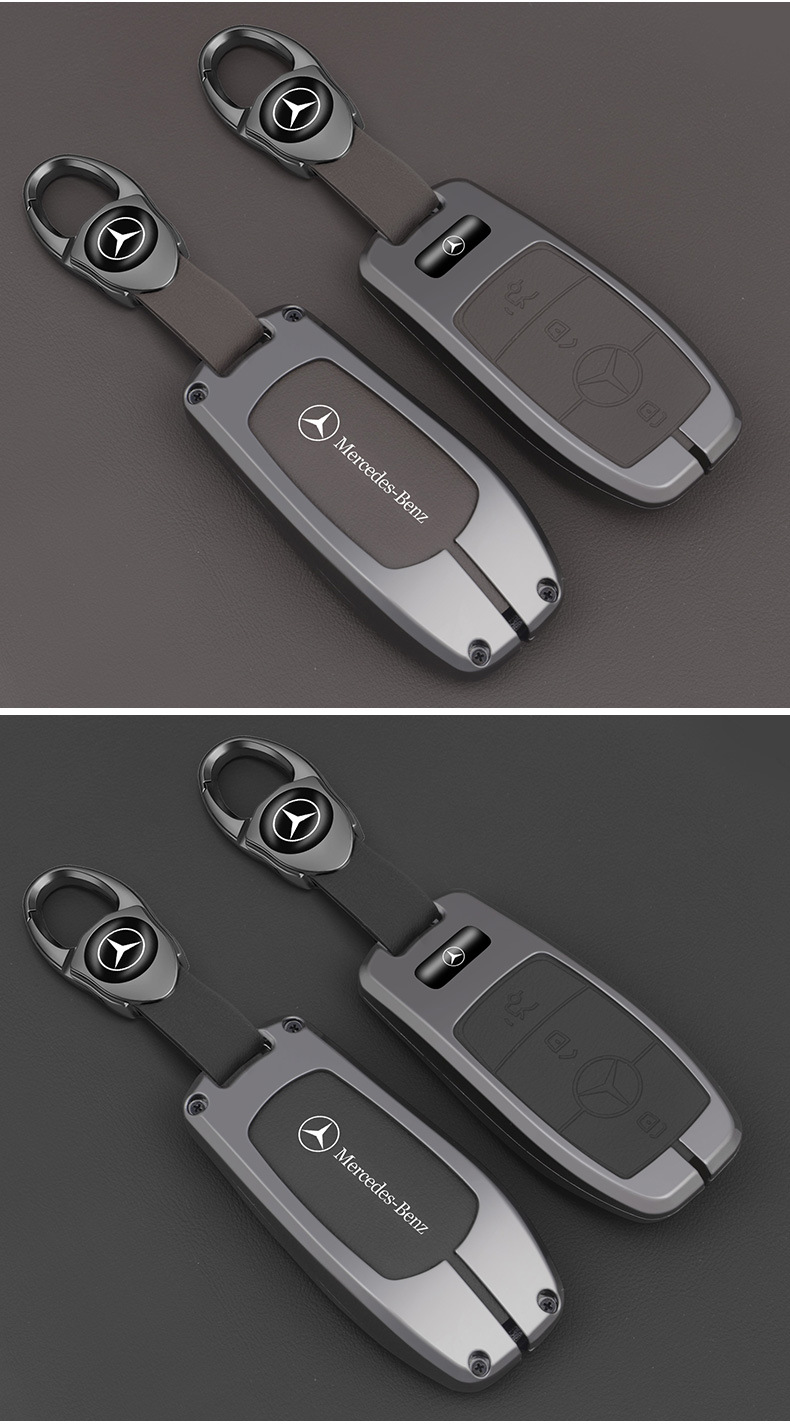 Applicable Mercedes-Benz key case New E-Class C- class E300 bag e200 metal shell C260 buckle A200 Car S-Class GLC300L