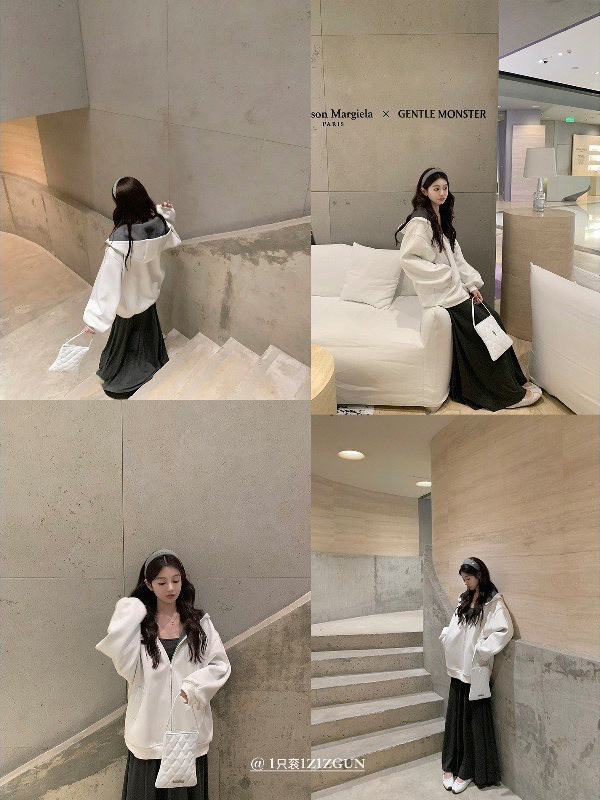 1只衮1Z1ZGUN 招牌私服款 高克重520g复合空气层撞色松弛感卫衣女|undefined