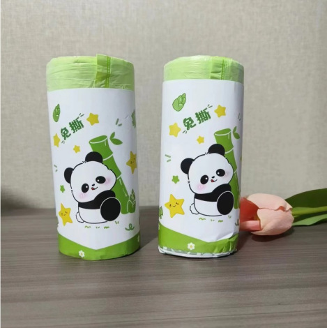 Bolsa de basura grande con cordón para el hogar, tipo de corte de color, bolsa de protección ambiental de plástico engrosada y explosiva para el hogar