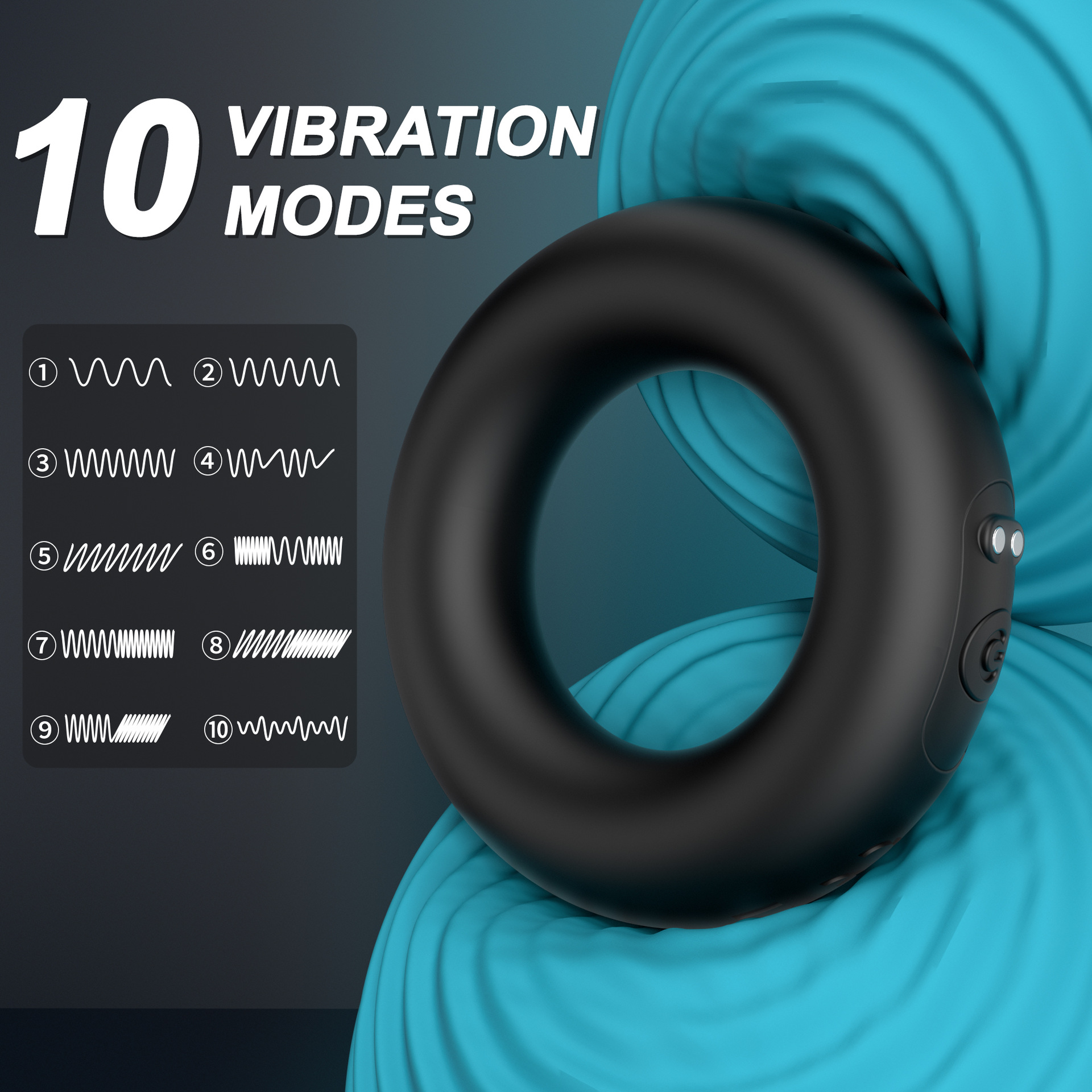 JK012 Vibrating Cock Ring, Remote-Control Silicone Couples Vibrator, White — detail image 2
