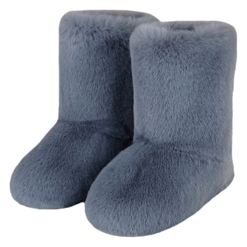 Europa y América nuevas botas de piel de invierno de alta superior casual botas de nieve de piel de conejo de imitación integrado botas de piel caliente