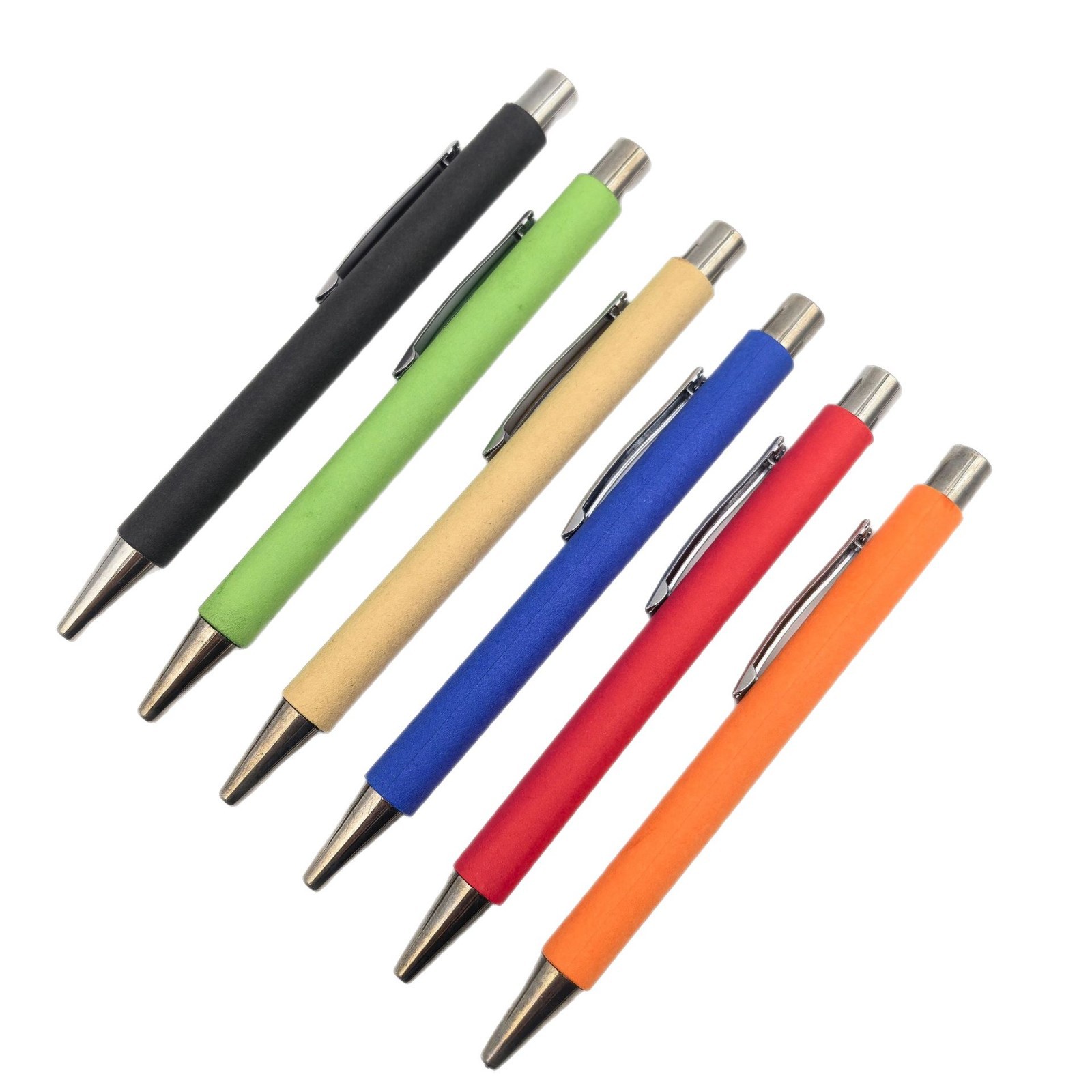 Pluma de bola de tubo de papel creativo pulsación de color ecológico imitación de plástico de plástico de plástico publicitario promoción de color personalizado