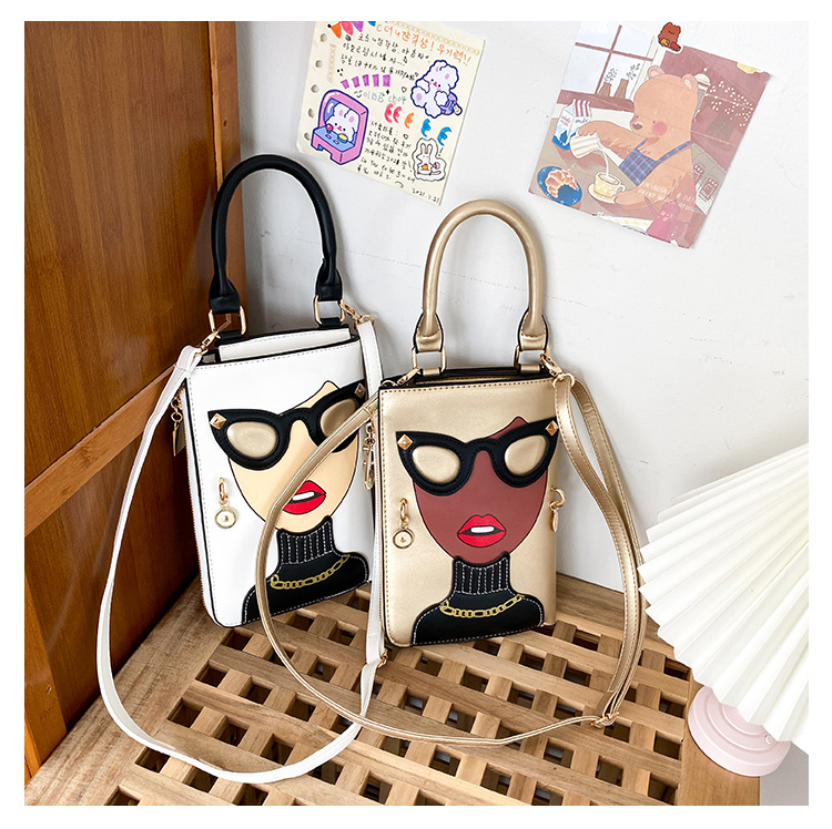 345g Weight Cotton Lining Material Sewing Thread Fashion Element Zipper Closure Type Single Shoulder Strap Strap Type Crossbody Bag Bags Type Casual, Shopping Occasion Pu Leather Material Human Pattern All Seasons Season Women's Gender Streetwear Style Square Shape Medium Size Women's Medium Pu Leather Human Streetwear Sewing Thread Square Zipper Crossbody Bag 38