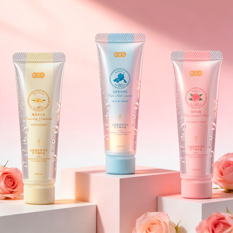 Hanbei Nicotinamida Dual Tube Fragrance Hand Cream Hidratación Refrescante Fácil de Absorber No Grassy Hand Cream